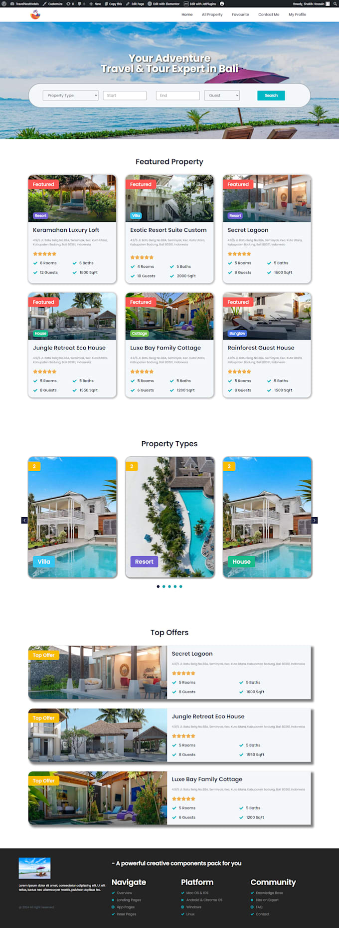 build dynamic wordpress website by crocoblock, elementor,astra, jet engine