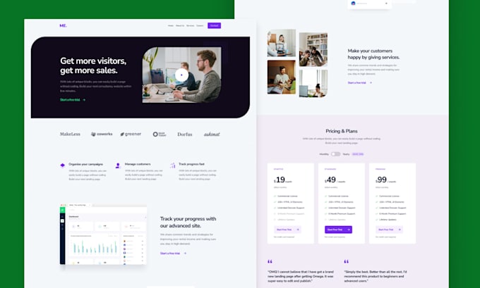 develop elementor landing page design, squeeze page or sales funnel page design