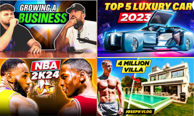 design eye catchy  youtube thumbnail in 3 hours