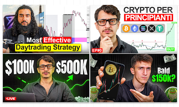 create crypto trading  podcast youtube thumbnails