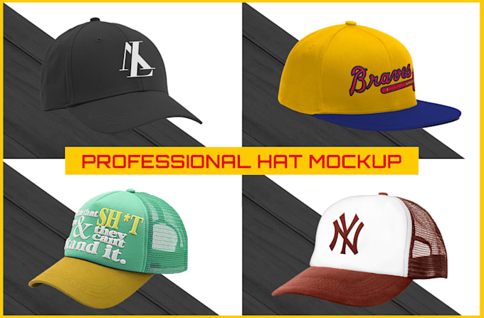 create hat, cap, and tshirt mockups embroidery and printed