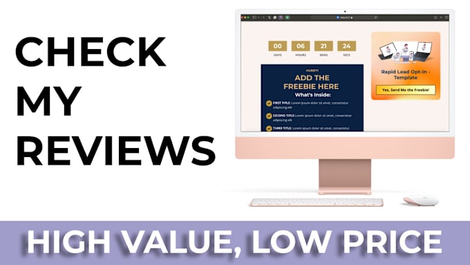 provide a premium rapid lead optin template for your kajabi