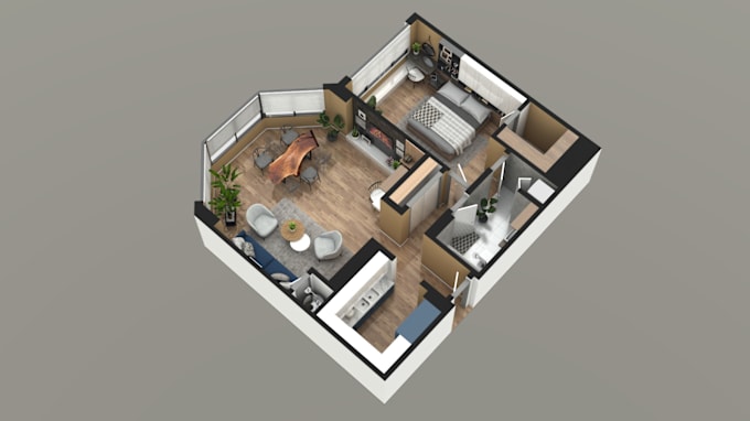 3d floorplan build up and rendering
