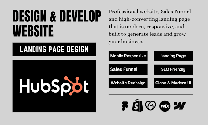 do hubspot landing page, hubspot website, godaddy website, webflow landing page