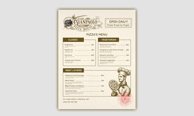do professional  restaurant menu design