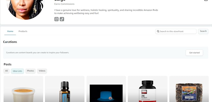create amazon affiliate, ebay, accts and influencer store