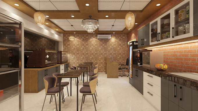 design restaurants, cafe bars and interior 3d rendering