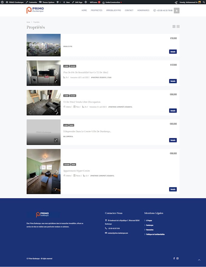 create a professional real estate agency website in wordpress