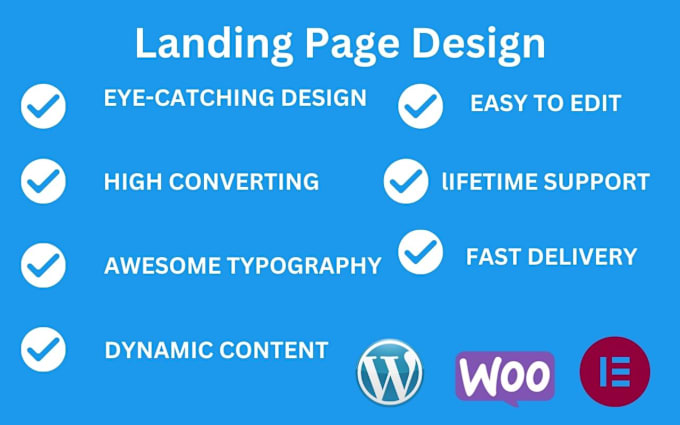 create responsive wordpress landing page design, elementor landing page