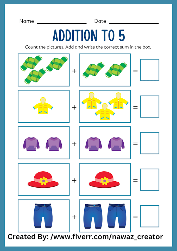 Create math worksheets kids and kindergarten worksheets by Nawaz ...