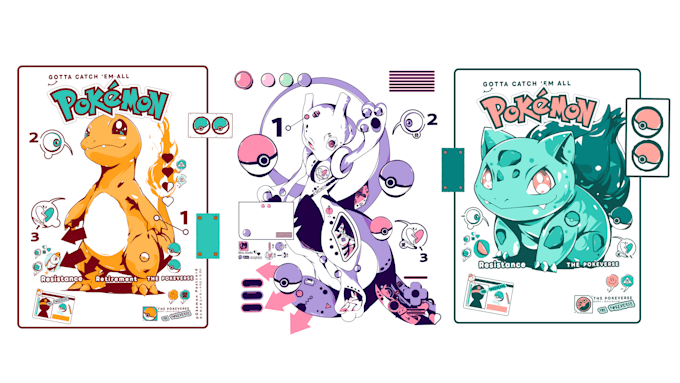 design pokemon card, pokemon illustration