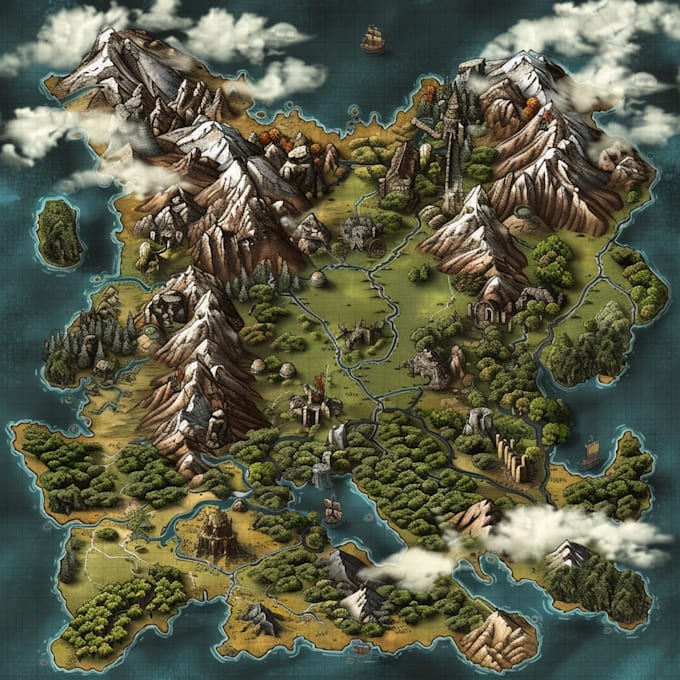 make a high quality digital fantasy map