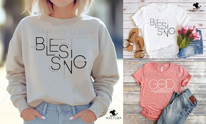 do custom modern typography christian t shirt design