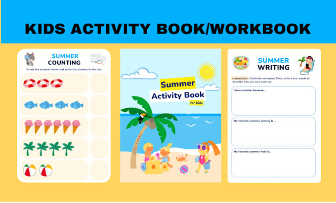 design kid activity book, worksheet, coloring book, puzzle book for amazon KDP