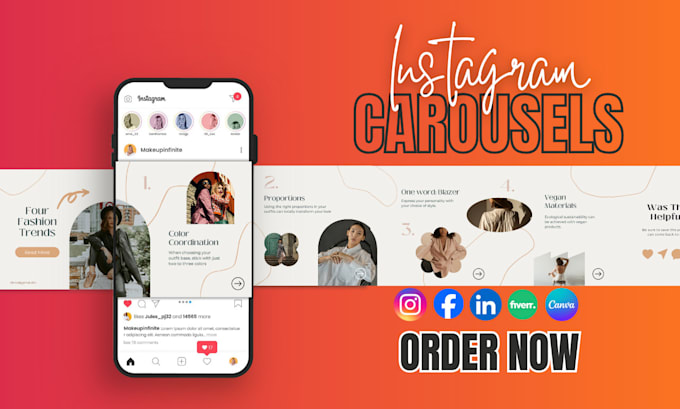 design unique instagram carousel post or stories