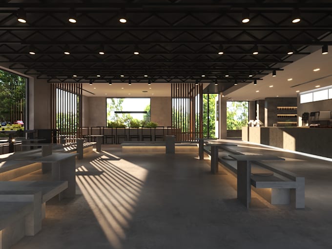 do commercial, interior design and 3d model and rendering