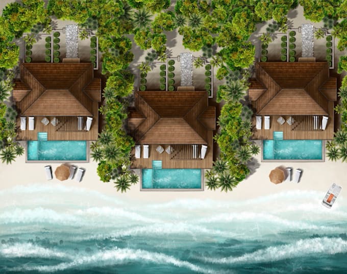 create a digital exterior illustration and sketch