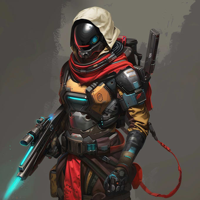 draw a sci fi art and sci fi character