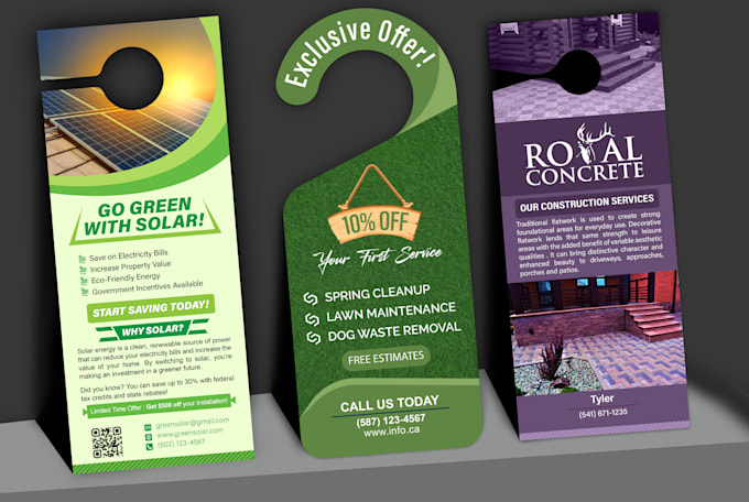do door hanger, dl flyer flyer design,  postcard and poster design