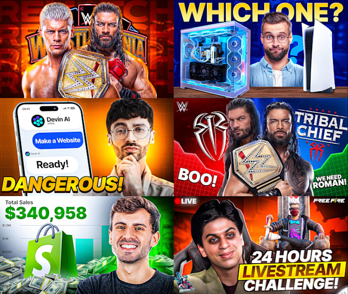 design best eye catchy youtube thumbnails design in 1 hour