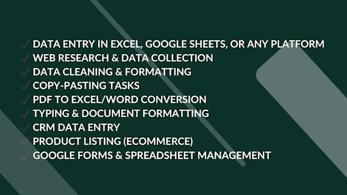 provide high quality data entry for you