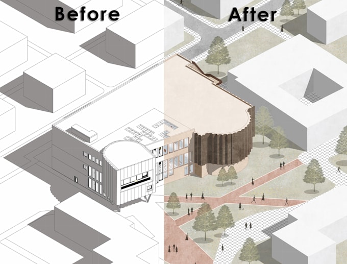 Teach photoshop for architects course, architecture graphics by ...