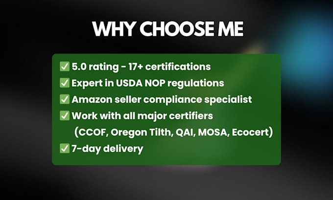 consult you about the usda organic certification process