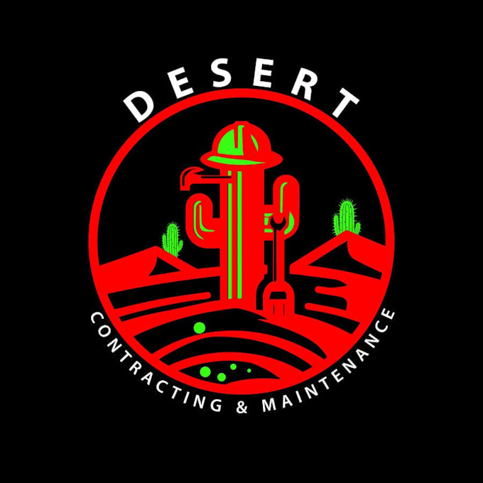 make professional desert contracting and maintenance logo