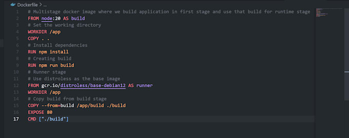 create, debug, and optimize your dockerfile or docker compose