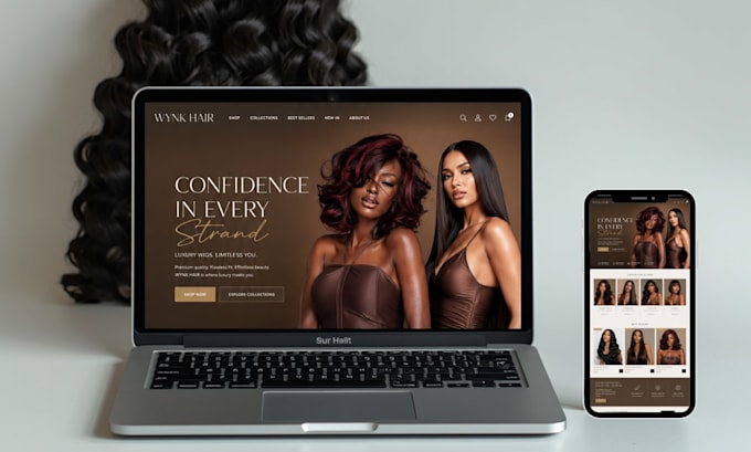 design hair extension website hair shopify store beauty salon store hair website