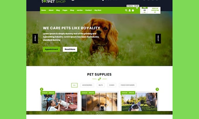 design pet animal care website pet sitting dog training using wix or wordpress