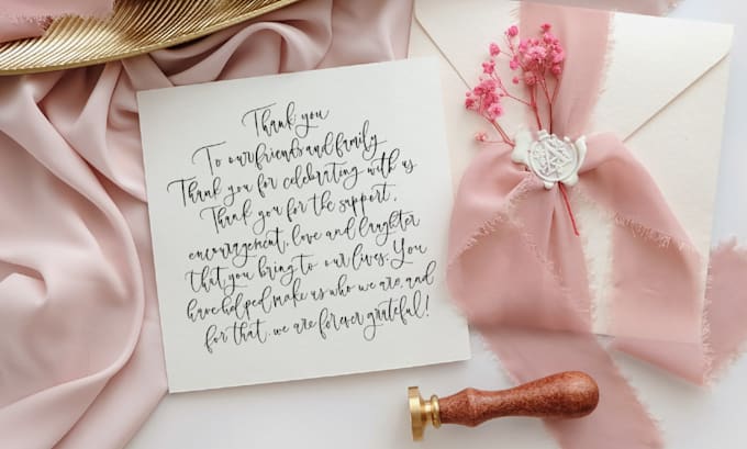 write anything calligraphy, hand lettering for wedding vows