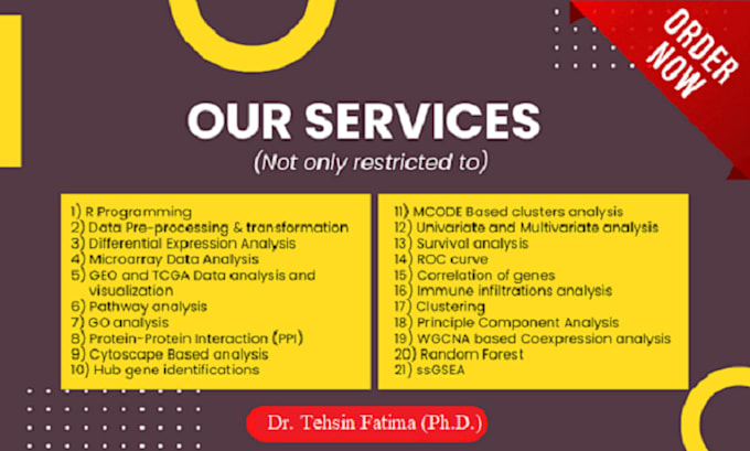 perform bioinformatics and statistical analysis