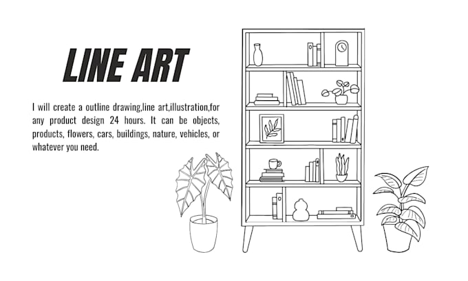 draw vector line art of any image, product, logo or diagram