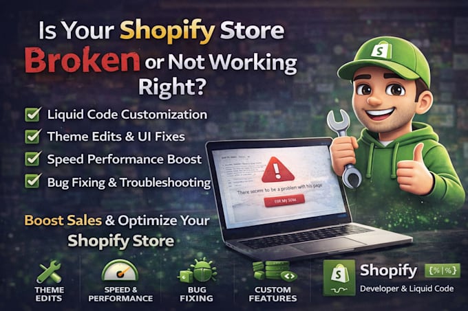fix or customize your shopify store using liquid code