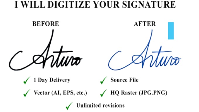 vectorize, trace, digitize hand drawn signature to vector