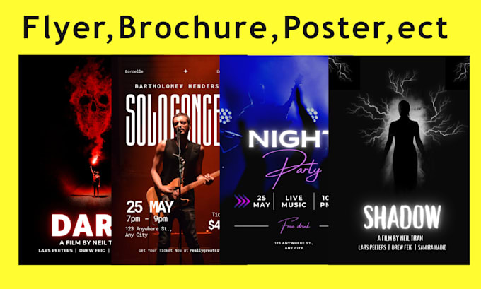 design flyer, banner, poster design, graphic design work