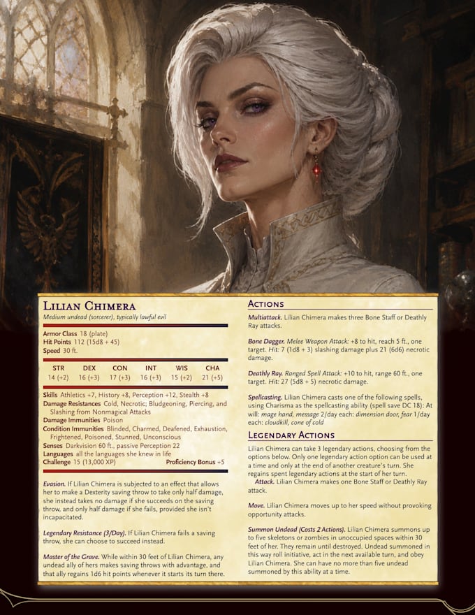 create a monster stat block for you