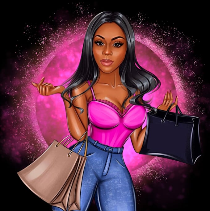 draw custom fashion boutique portrait logo