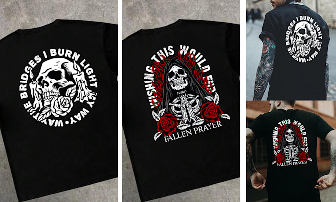 make a horror illustration for t shirt and merch design