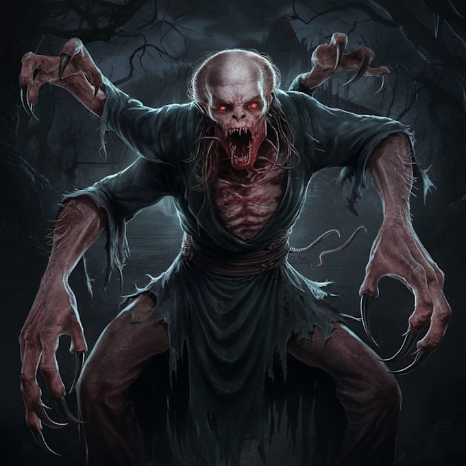 design an fantasy horror character art