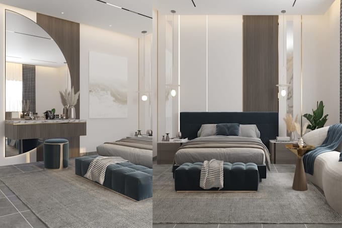 do interior design 3d render and exterior design