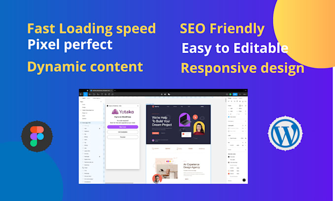 convert sketch, PSD, figma to wordpress figma to website design