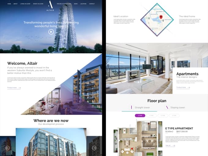 design awesome website, app, landing page design mockup