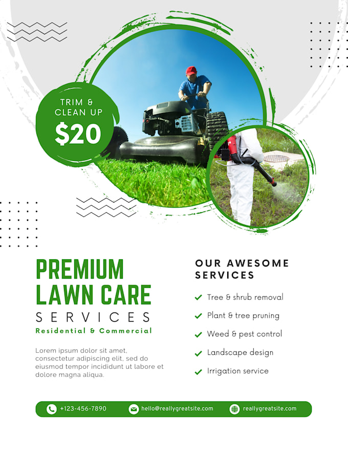 Make you a lawn care flyer done by a professional marketer by