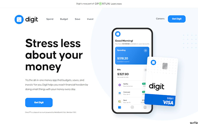 design a fintech website
