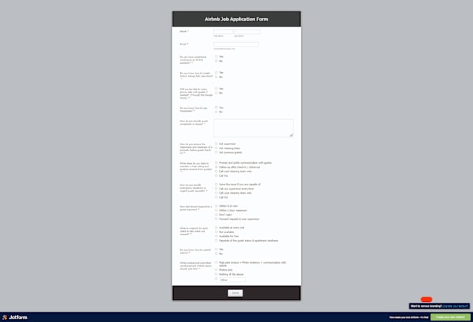 create jotform, typeform, survey, assessments, quiz, google forms fillable PDF