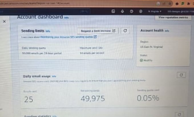 setup amazon aws and integrate dns record and increase amazon ses daily limit