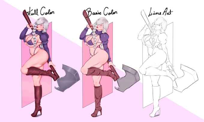 draw nsfw anime fanart, furry, yaoi, your oc, and more