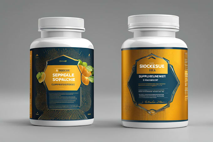 do supplement label design product packaging and 3d mockup